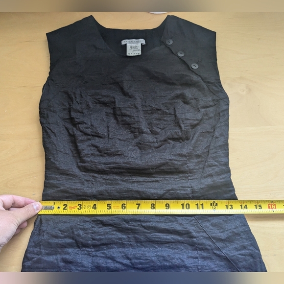 SARAH PACINI Vintage Formal Black Dress Size 0 Y2K 2000 Style Made Un Italy - Picture 9 of 10